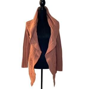 Venus Knit oversized open cardigan sweater SMALL oversize collard L/S pink